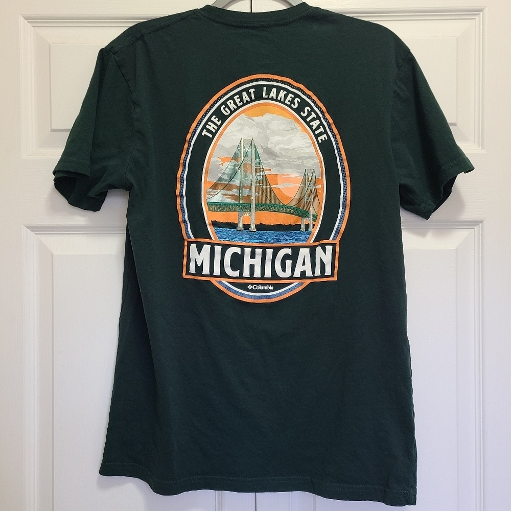 Columbia THE GREAT LAKES‎ STATE MICHIGAN BIG LOGO BACKSIDE MENS LARGE